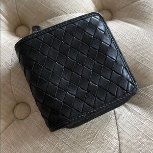 Black Woven Leather Wallet